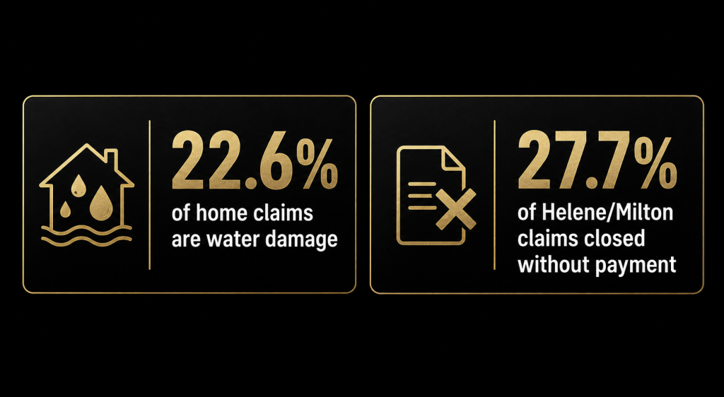 Statistics on Florida water damage insurance claim denials