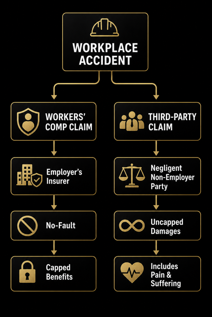 Workers compensation claim vs third party injury claim
