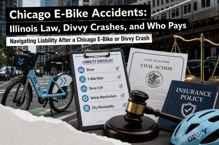 Chicago e-bike accident lawyer, hit by car on e-bike