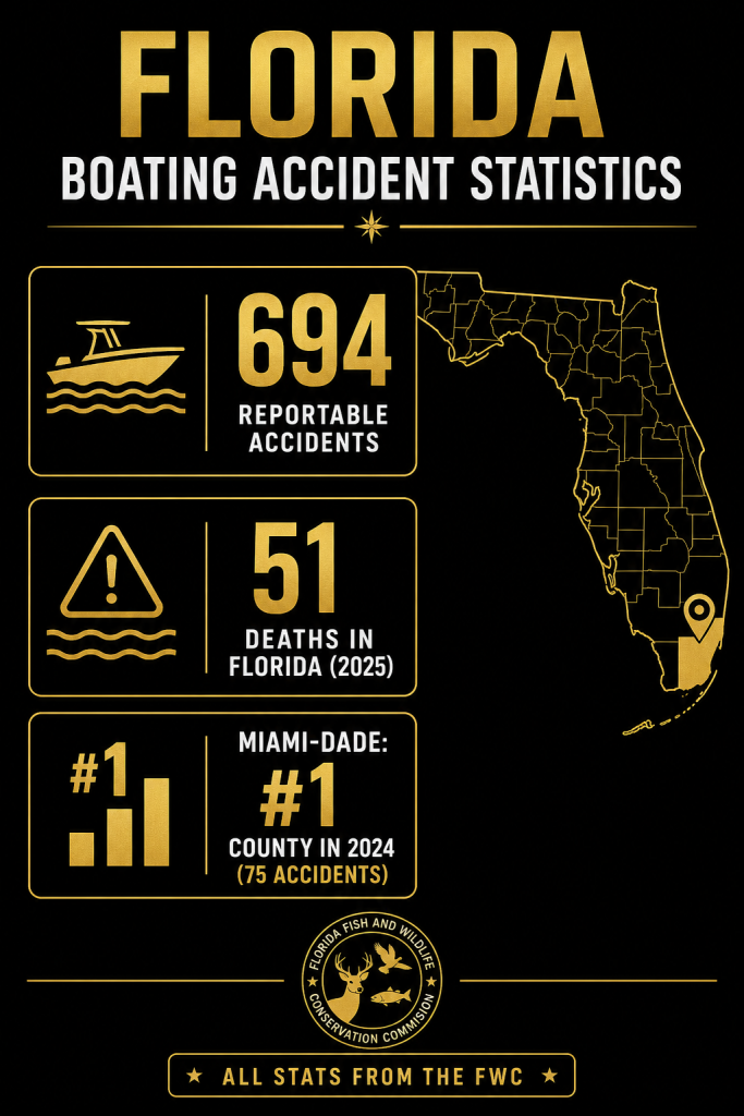 Florida and Miami-Dade boating accident statistics FWC