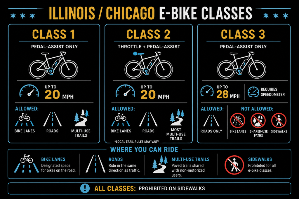 illinois e-bike classes and rules