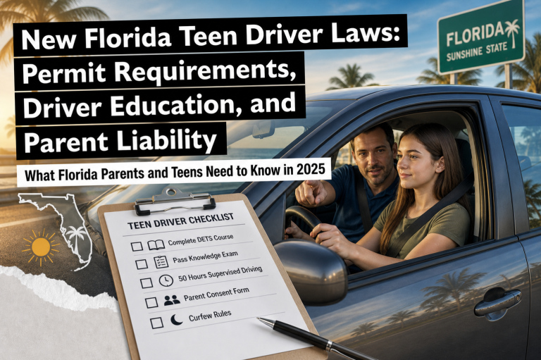Florida teen driver learners permit requirements and parent liability