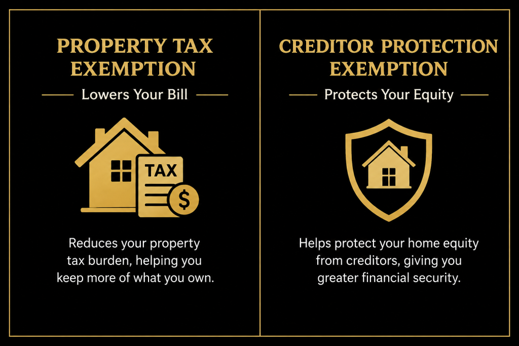 difference between the two illinois homestead exemptions