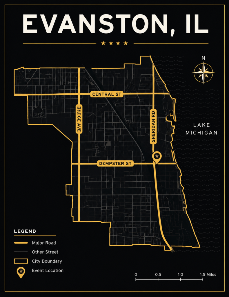 evanston Halloween events and busy streets for pedestrians