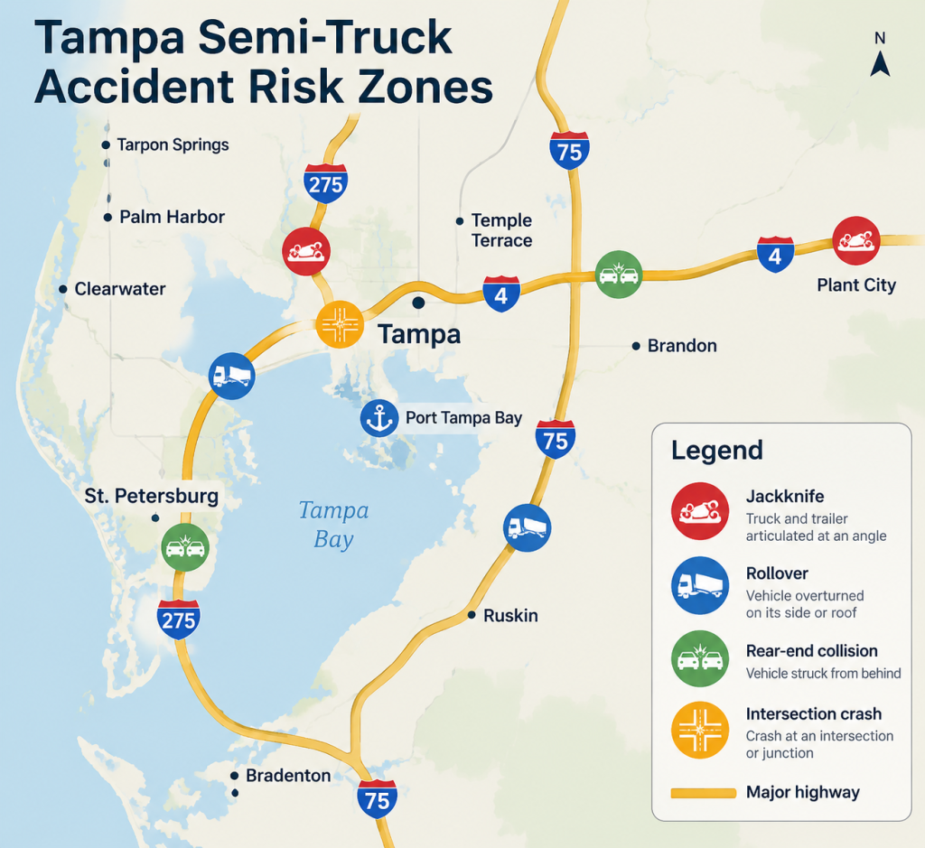 tampa truck accident corridors I-4, I-75, and I-275